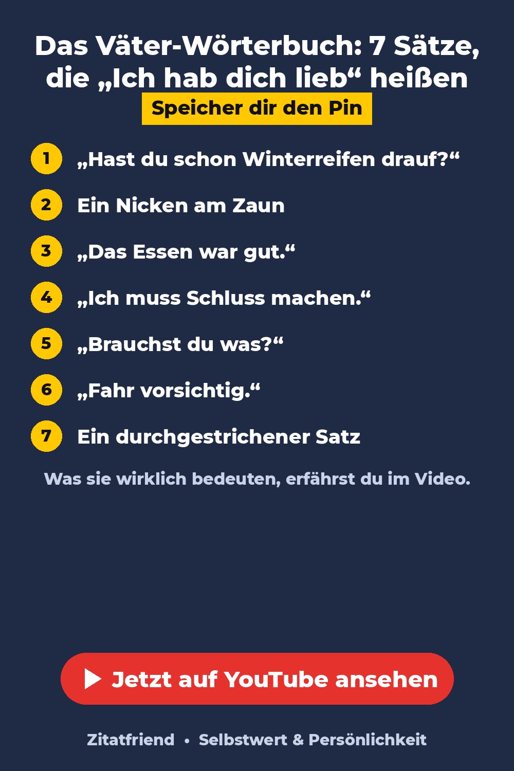 Das Väter-Wörterbuch: 7 Sätze, die Ich hab dich lieb heißen